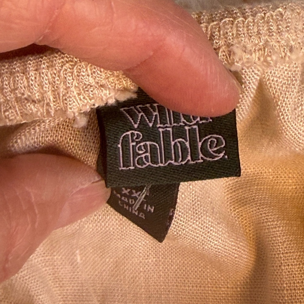 Wild Fable XXL Linen Blend Cut Out Mini Dress NWT Boho Cottagecore Light Taupe - Picture 7 of 10